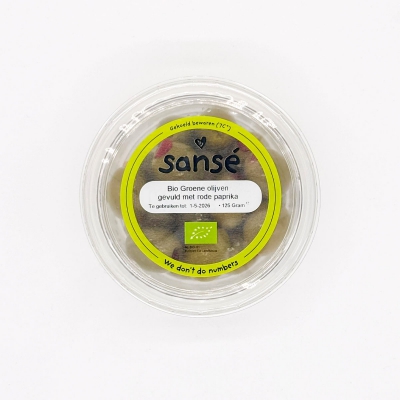 Olijven groen met rode paprika SANSE