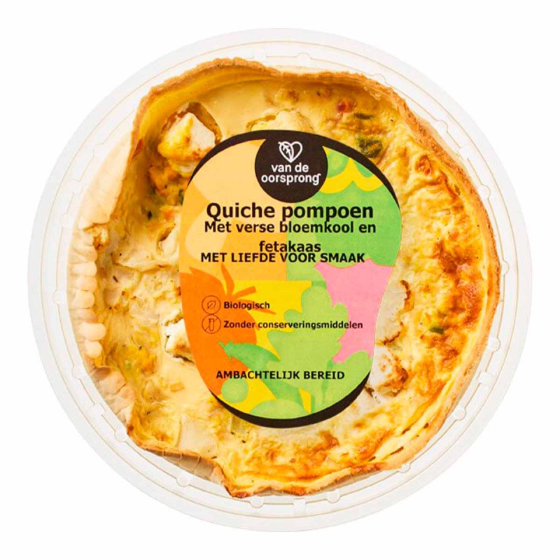 Quiche pompoen bloemkool feta