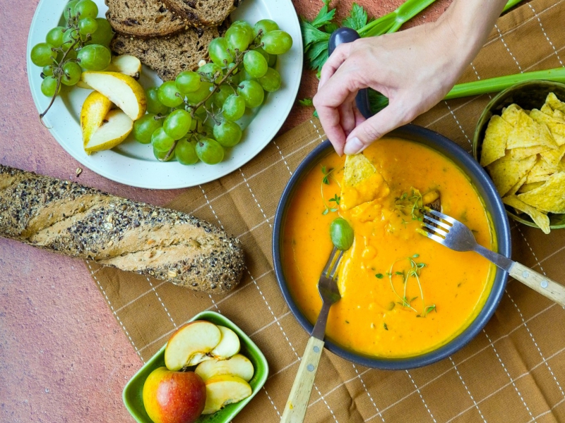 Pompoen-kaasfondue