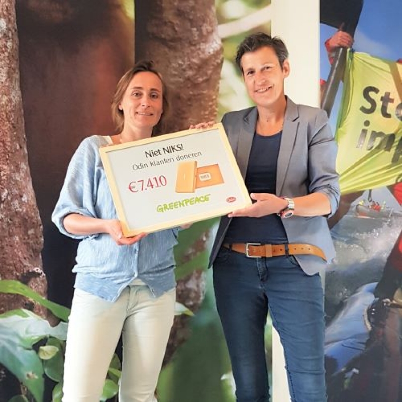 Odin doneert € 7.410 aan Greenpeace namens leden en klanten