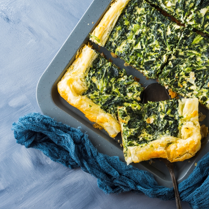 Groentequiche met andijvie en blauwe kaas