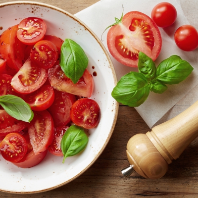 recept tomatensalade met Hüttenkäse