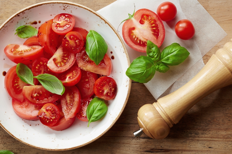 recept tomatensalade met Hüttenkäse