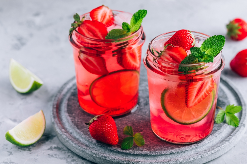 Ijsthee met aardbei recept