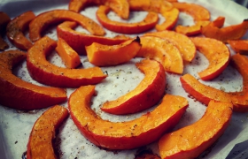 Salade van gegrilde pompoen met boekweit