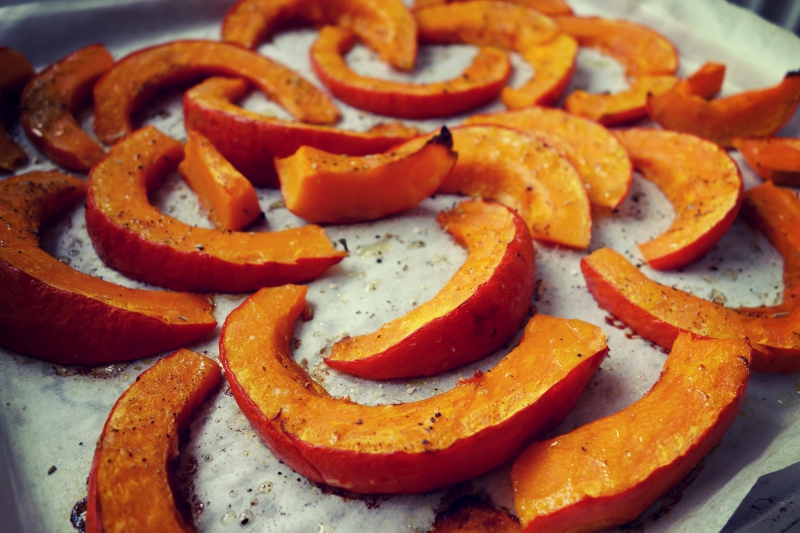 Salade van gegrilde pompoen met boekweit