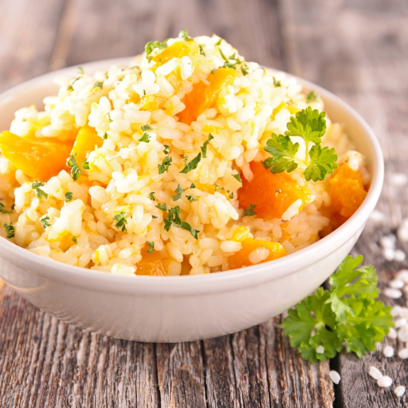 Risotto met appel en pompoen