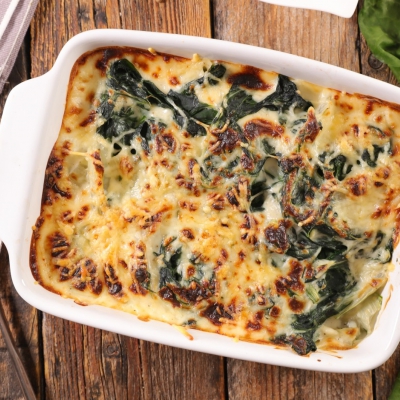 Gratin met andijvie en ui
