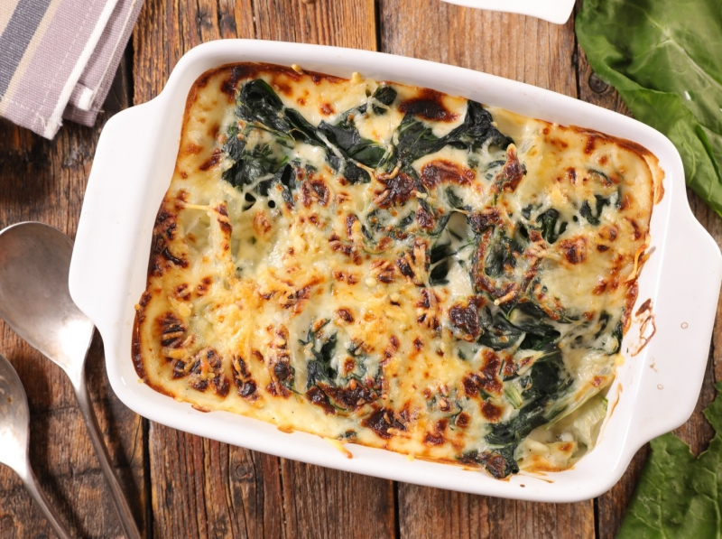 Gratin met andijvie en ui