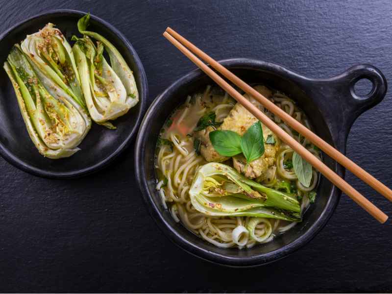 Groene curry soep met paksoi