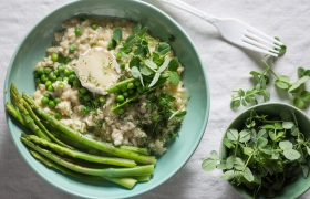 Asperge & venkel risotto