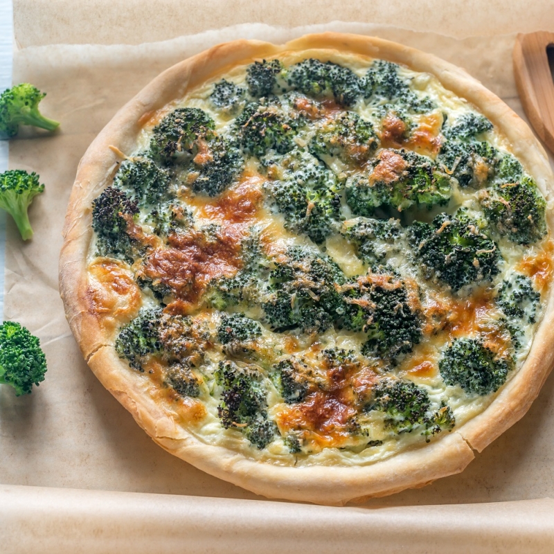 quiche met broccoli en gorgonzola