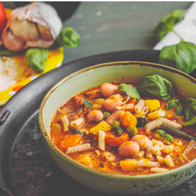 Italiaanse minestrone met borlottibonen