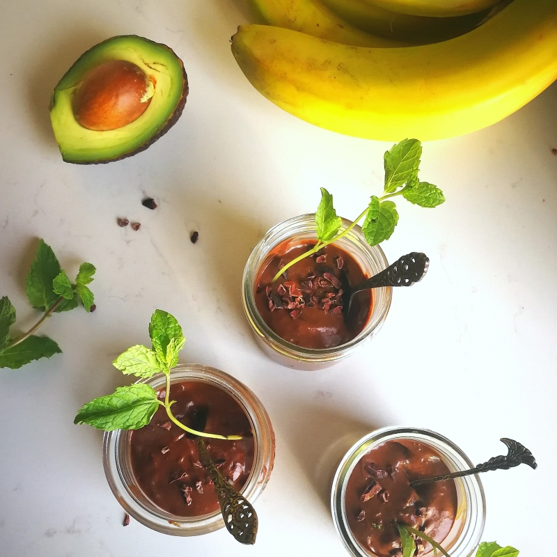 vegan avocado chocolade mousse