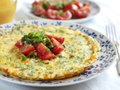 Frittata met groene kool, pompoen en champignons