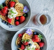 biologische sinaasappel tijm wafels