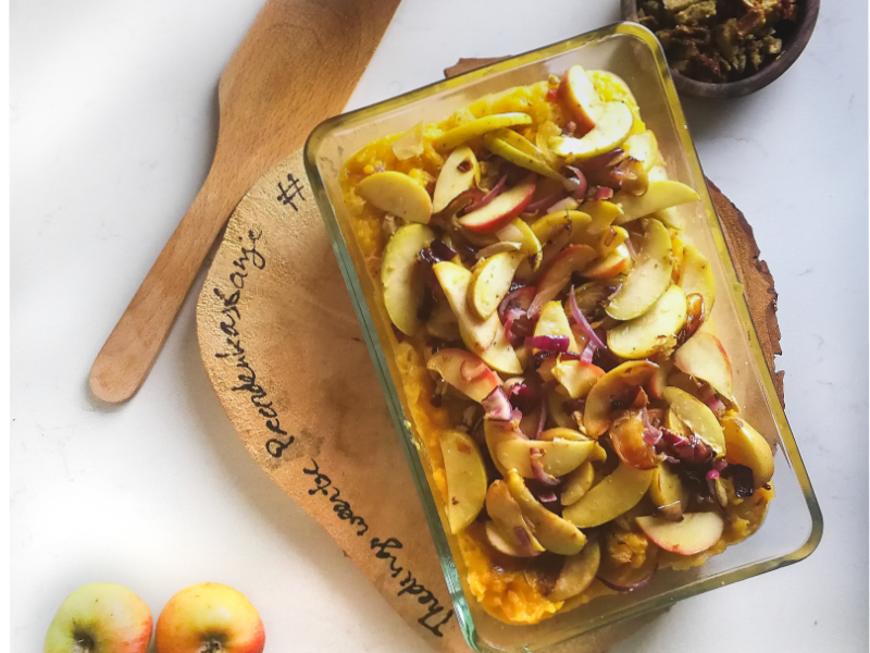 Zuurkoolstamppot met appel en gember