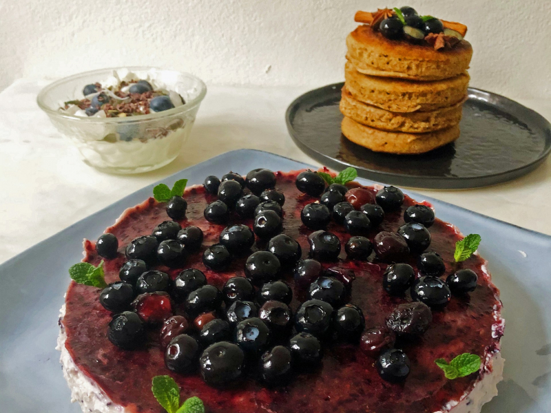 Luuks glutenvrije kwarktaart met blauwe bessen