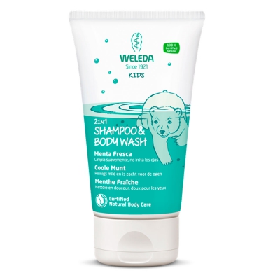 Kids 2in1 shampoo & body wash coole munt WELEDA