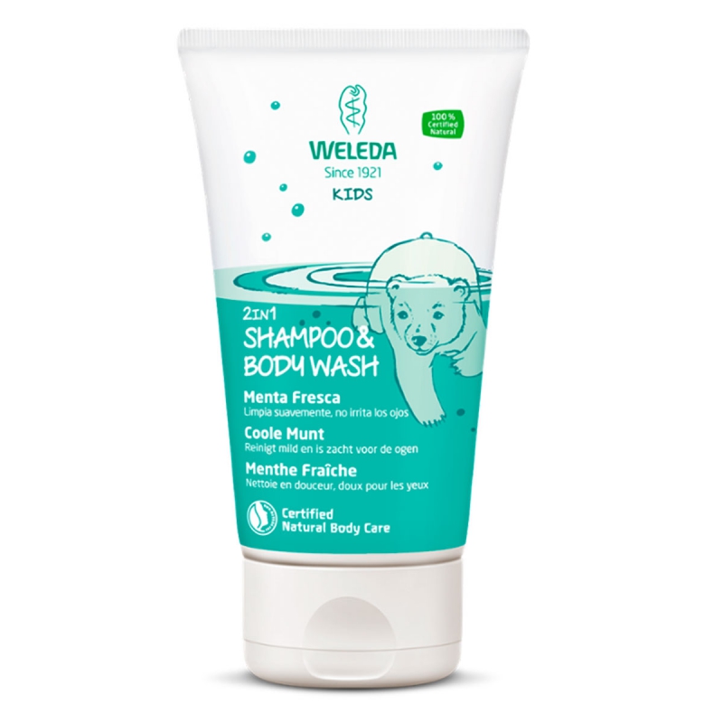 Kids 2in1 shampoo & body wash coole munt