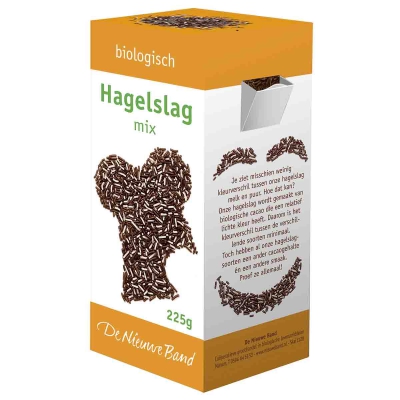 Chocolade-hagelslag mix (puur-wit) vegan DE NIEUWE BAND