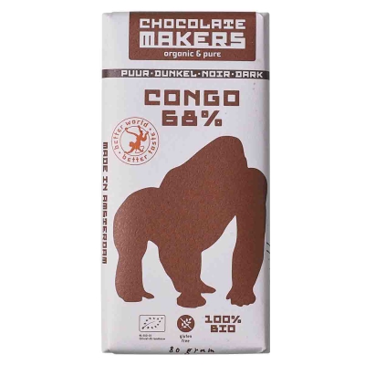 Gorilla bar 68% puur chocolade CHOCOLATEMAKERS