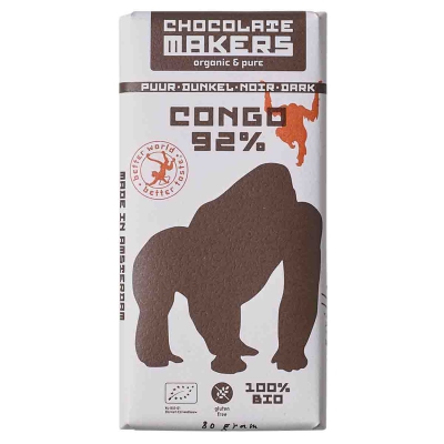 Gorilla bar 92% extra puur chocolade CHOCOLATEMAKERS
