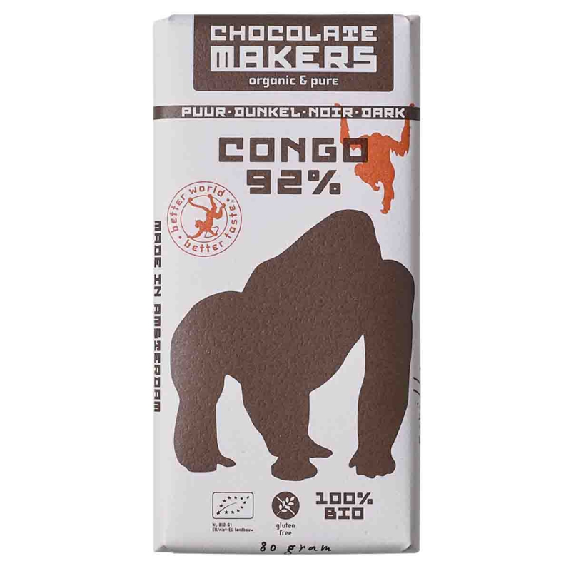 Gorilla bar 92% extra puur chocolade