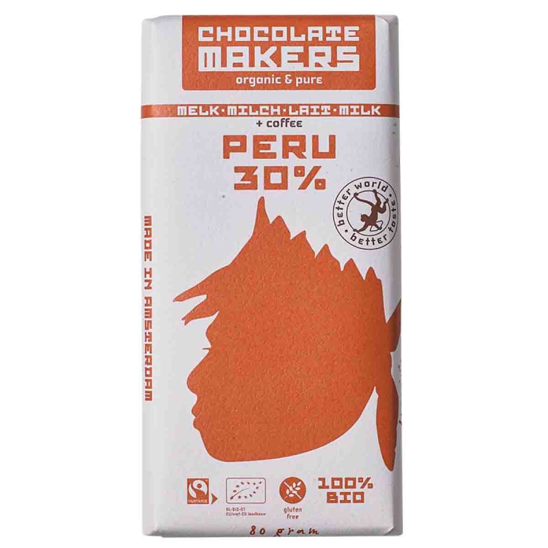 Awajun bar 30% melk koffie chocolade