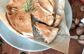 Tortilla pie met paddenstoelen