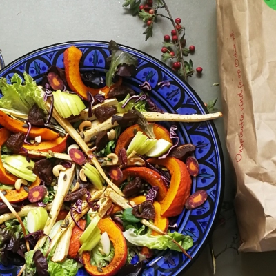 Herfstsalade met pompoen en pastinaak