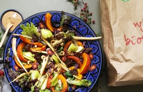 Herfstsalade met pompoen en pastinaak