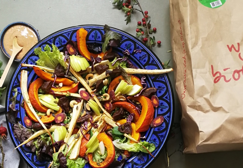 Herfstsalade met pompoen en pastinaak